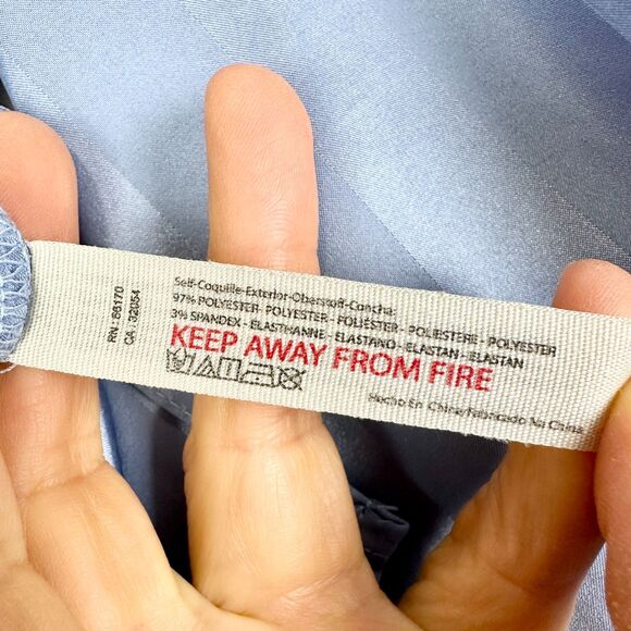 Free People Intimately Pajama Party Sleep Set Size Medium Hazy Blue Stripe Satin - Picture 8 of 9